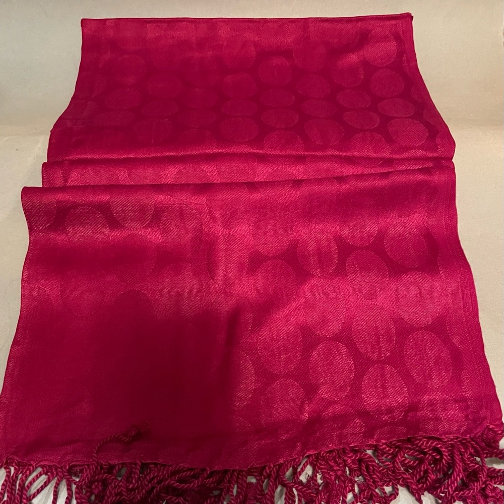 NWT Fushia Polka Dot Scarf